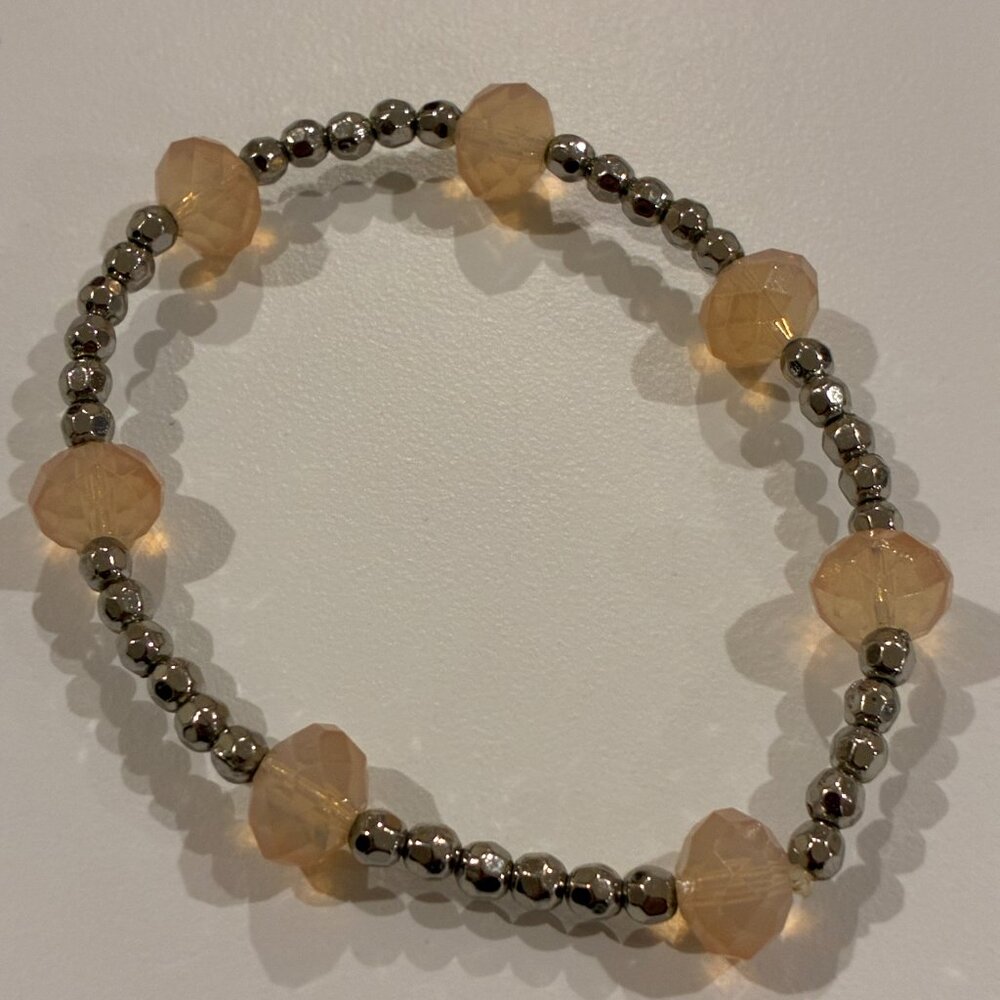 Pink, Silver, Clear Pearl Beads Set of Bracelets - Picture 8 of 10